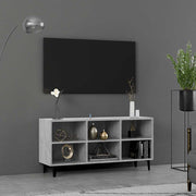 TV ormarić s metalnim nogama siva boja betona 103,5x30x50 cm