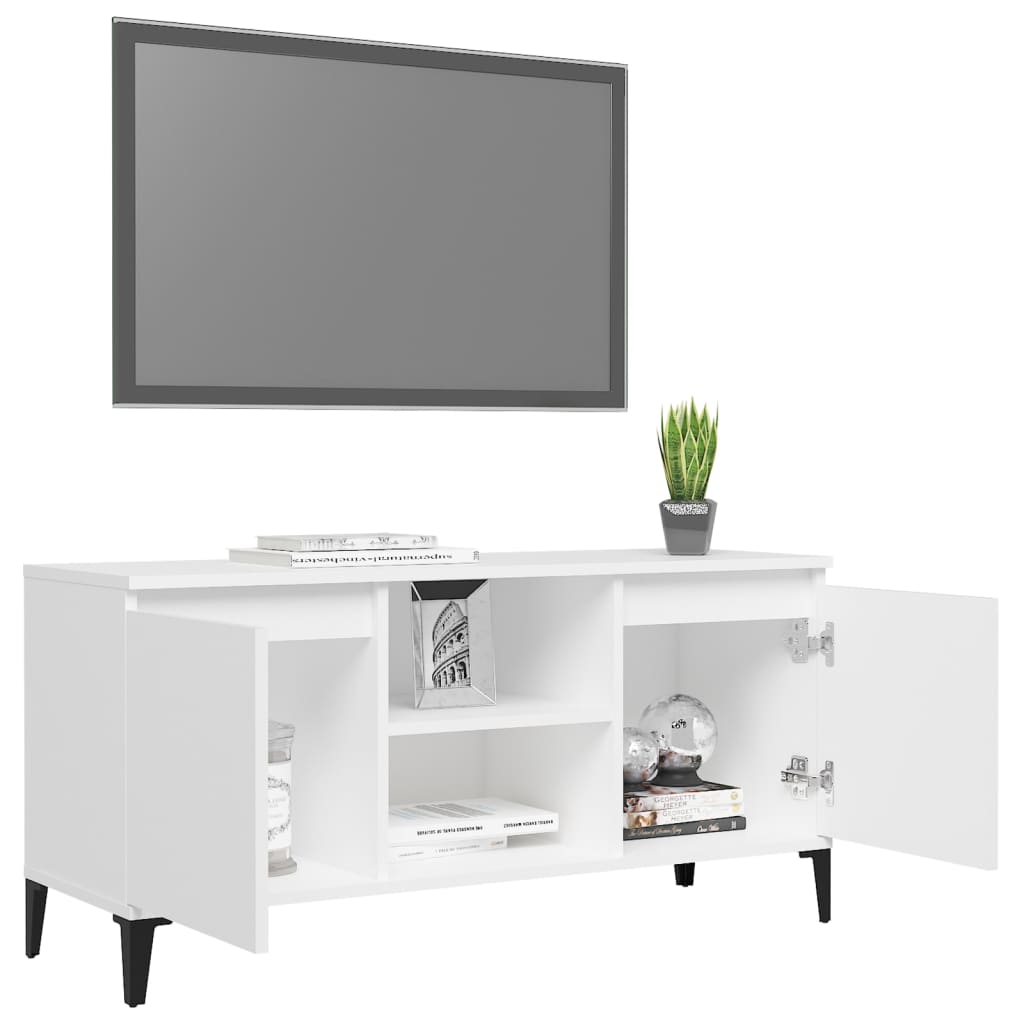 TV ormarić s metalnim nogama bijeli 103,5 x 35 x 50 cm
