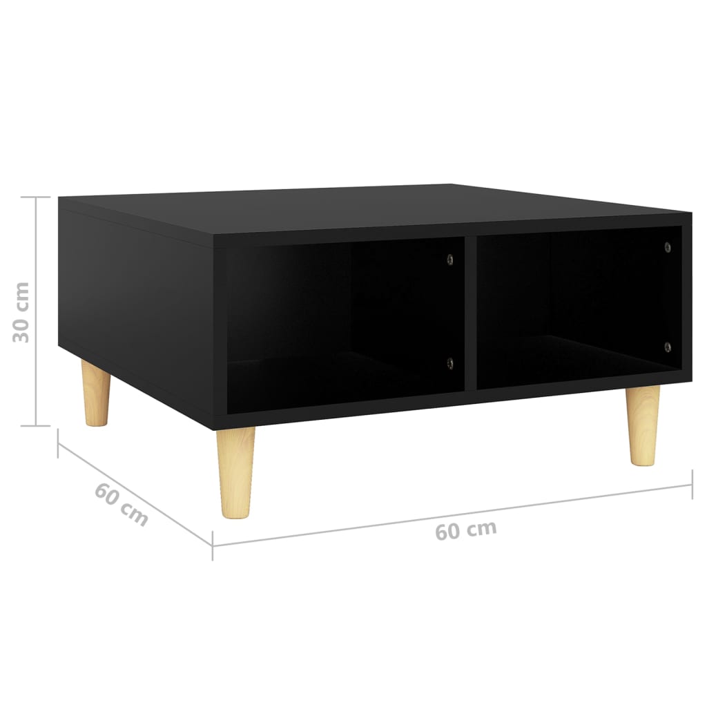 Stolić za kavu crni 60 x 60 x 30 cm od iverice