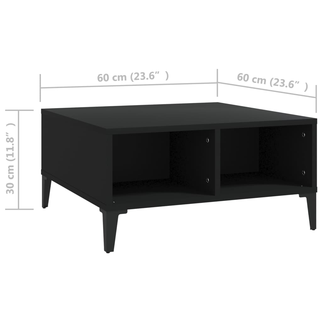 Stolić za kavu crni 60 x 60 x 30 cm od iverice