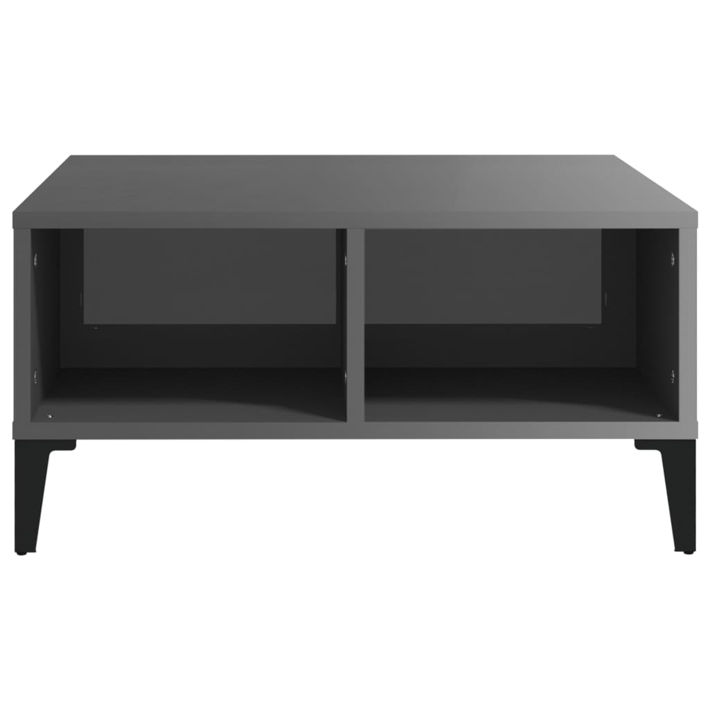 Stolić za kavu visoki sjaj sivi 60x60x30 cm konstruirano drvo