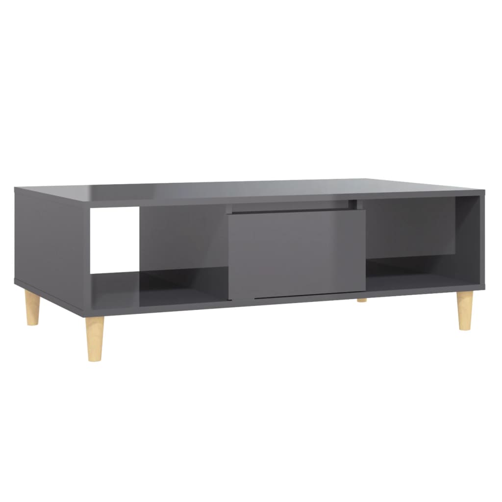 Stolić za kavu sjajni sivi 103,5 x 60 x 35 cm konstruirano drvo