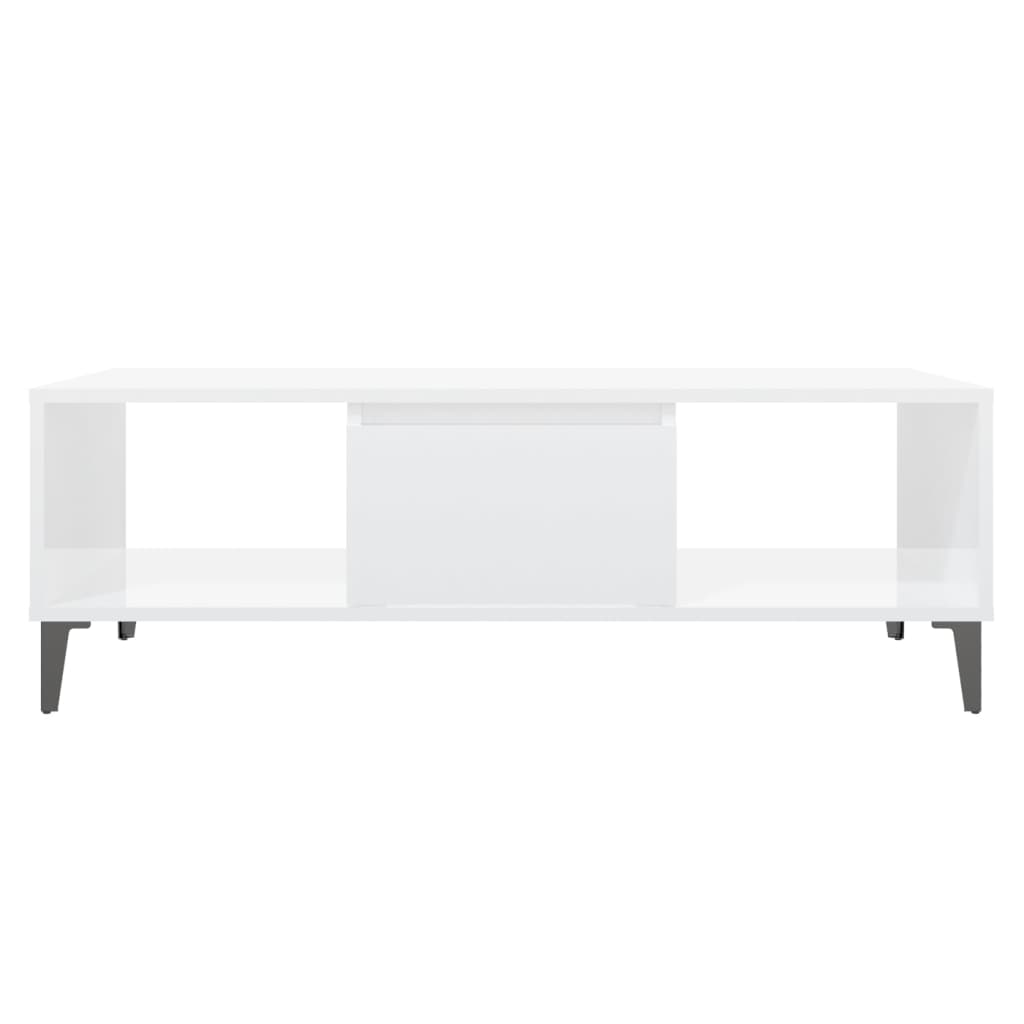 Stolić za kavu sjajni bijeli 103,5x60x35 cm konstruirano drvo