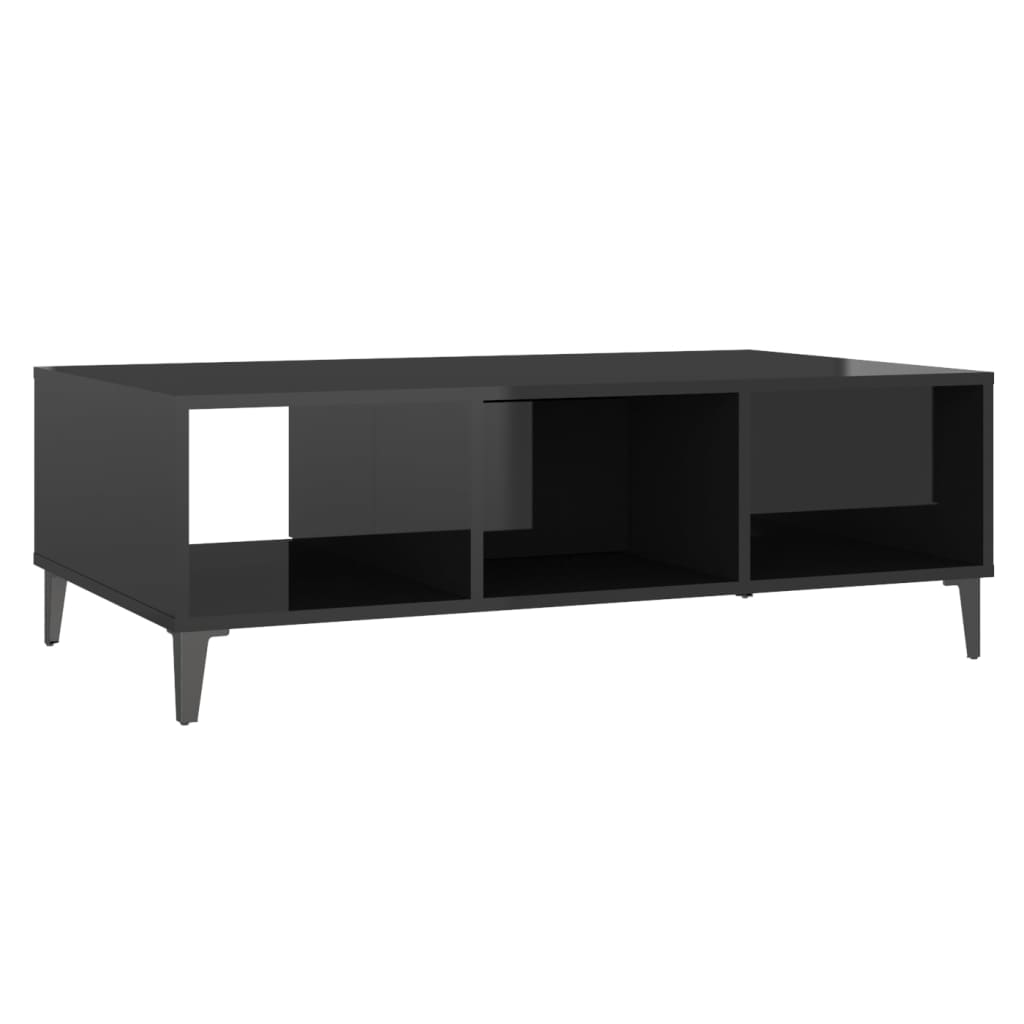 Stolić za kavu sjajni crni 103,5 x 60 x 35 cm konstruirano drvo