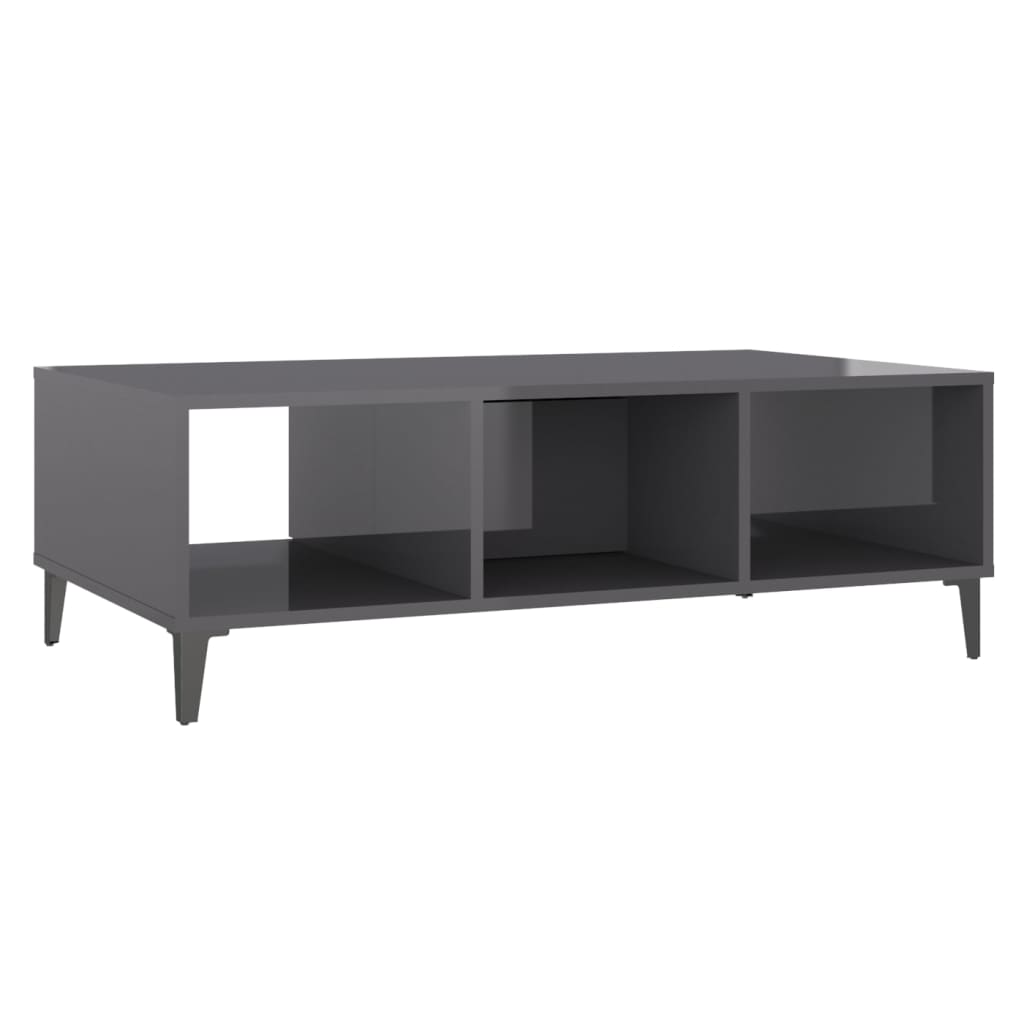 Stolić za kavu sjajni sivi 103,5 x 60 x 35 cm konstruirano drvo
