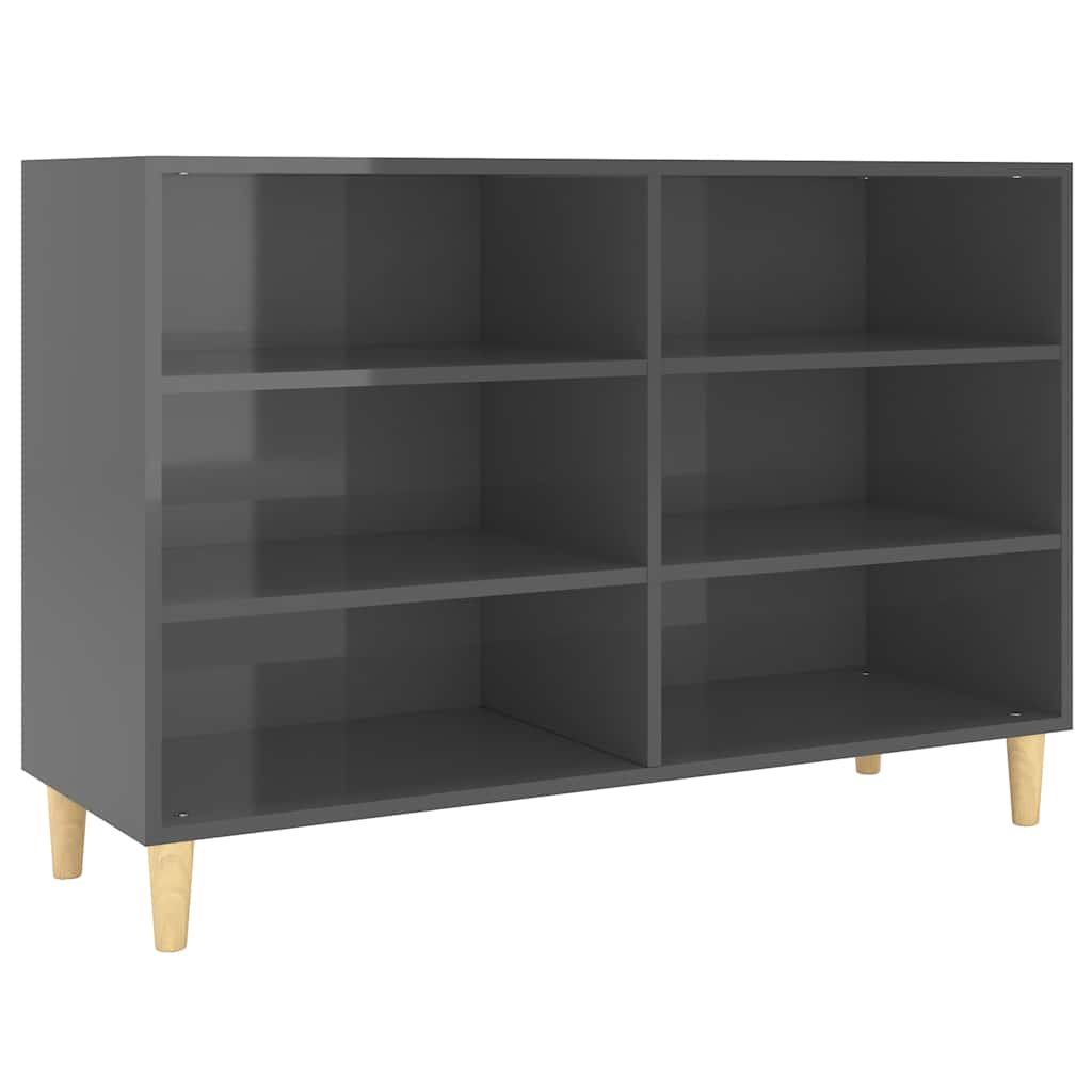 Komoda sjajna siva 103,5 x 35 x 70 cm od konstruiranog drva