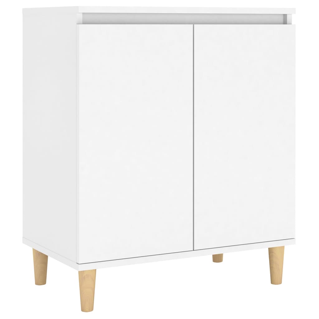 Komoda s drvenim nogama bijela 60x35x70 cm konstruirano drvo