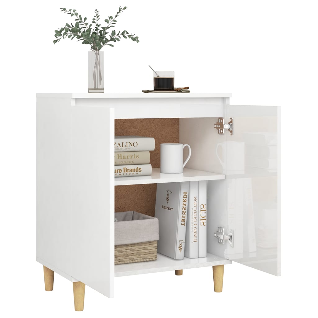 Komoda sjajna bijela 60 x 35 x 70 cm od konstruiranog drva