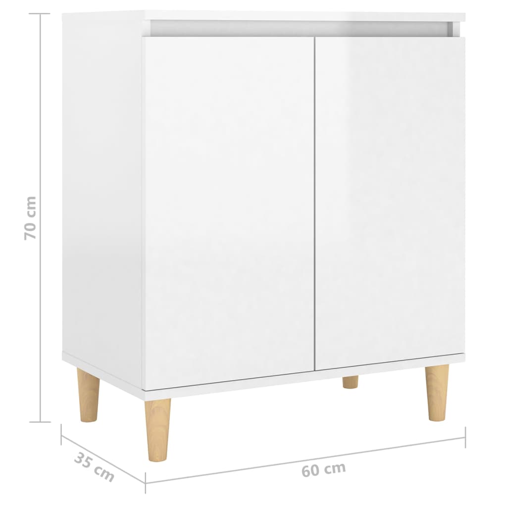 Komoda sjajna bijela 60 x 35 x 70 cm od konstruiranog drva