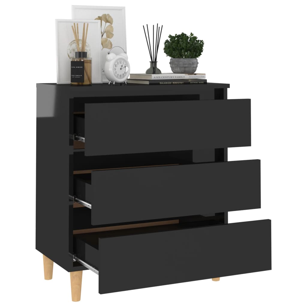 Komoda visoki sjaj crna 60 x 35 x 69 cm od konstruiranog drva