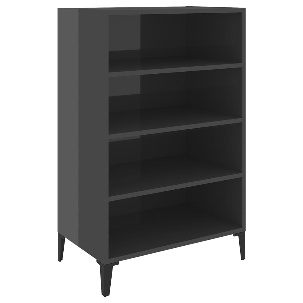 Komoda visoki sjaj siva 57 x 35 x 90 cm od konstruiranog drva
