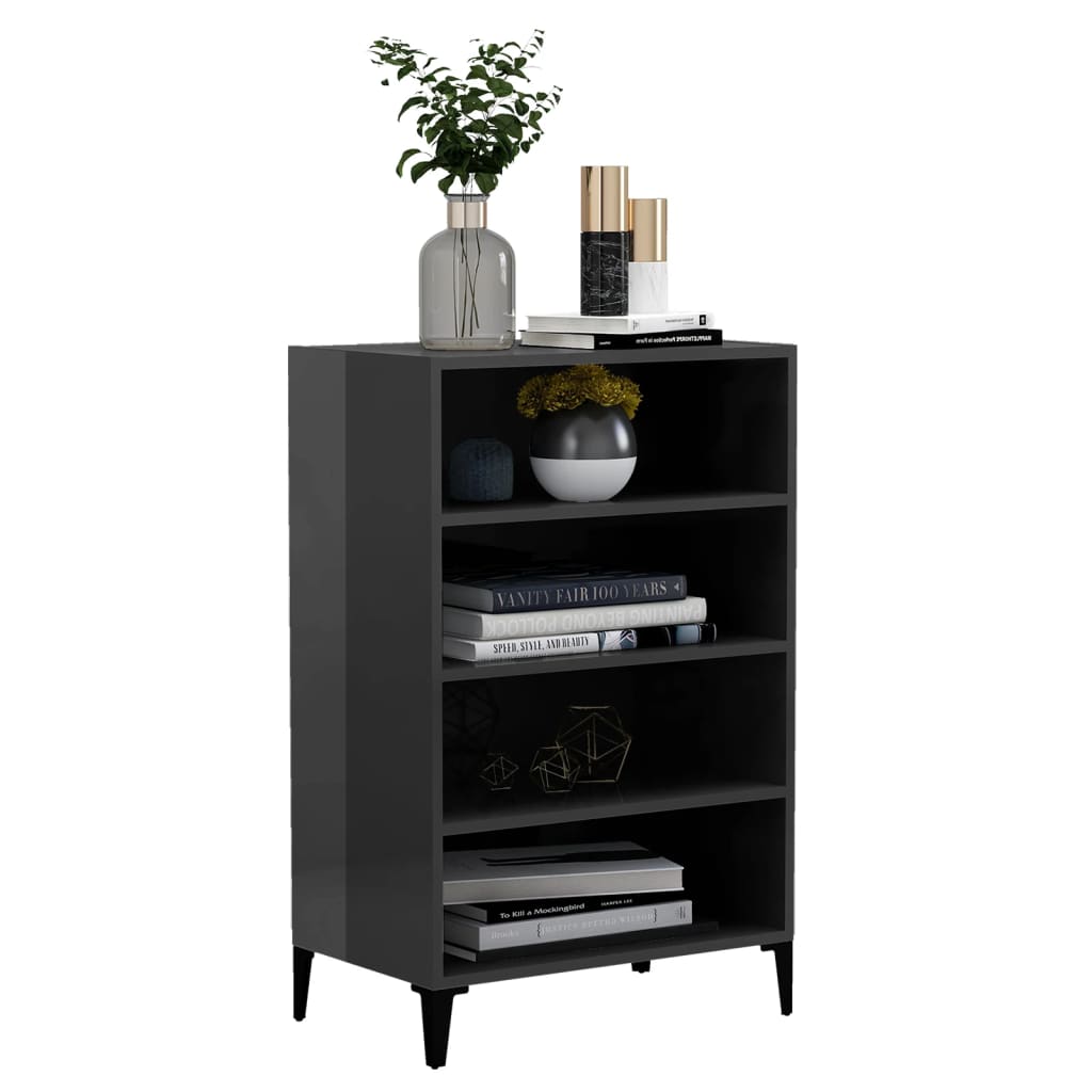 Komoda visoki sjaj siva 57 x 35 x 90 cm od konstruiranog drva