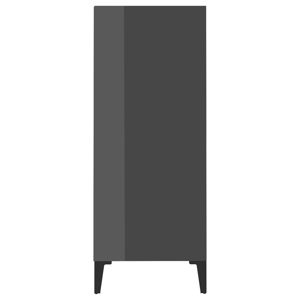 Komoda visoki sjaj siva 57 x 35 x 90 cm od konstruiranog drva