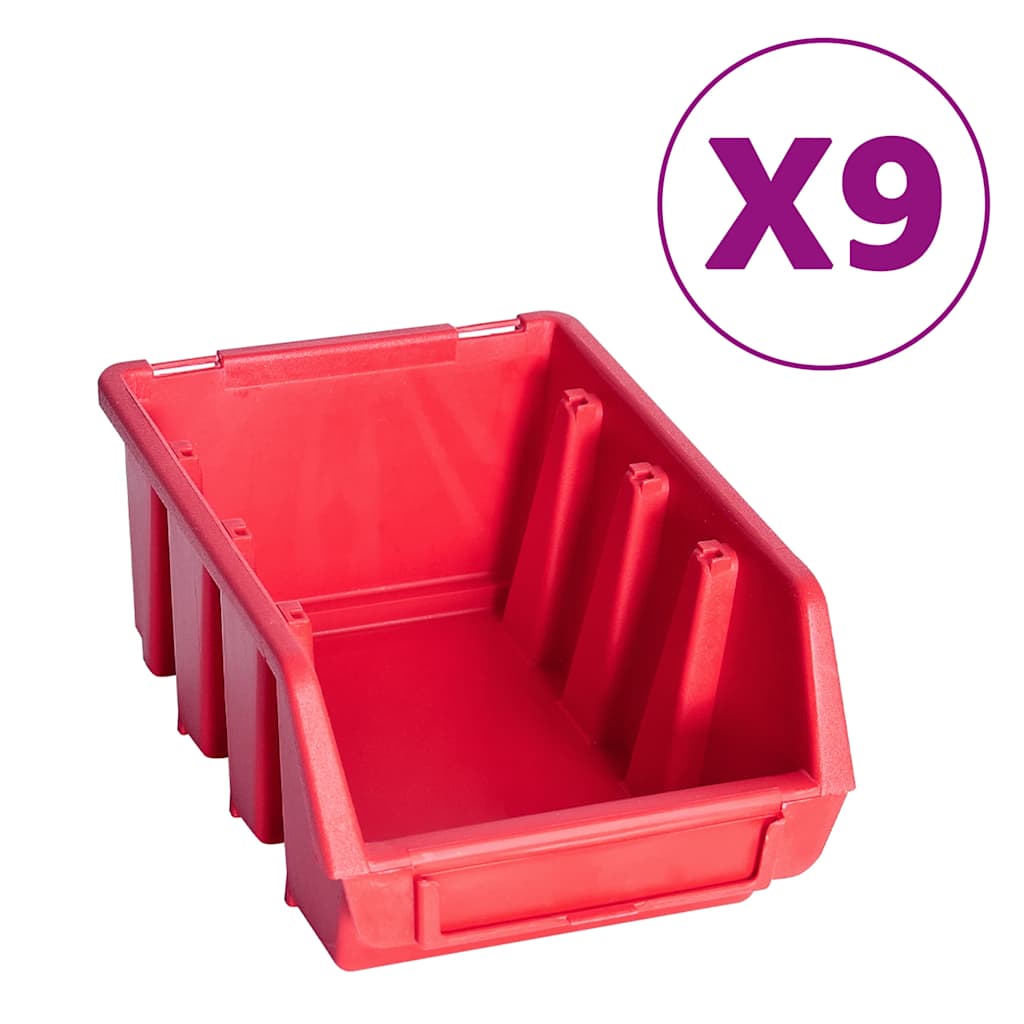 103-dijelni set kutija za pohranu sa zidnim pločama crveno-crni