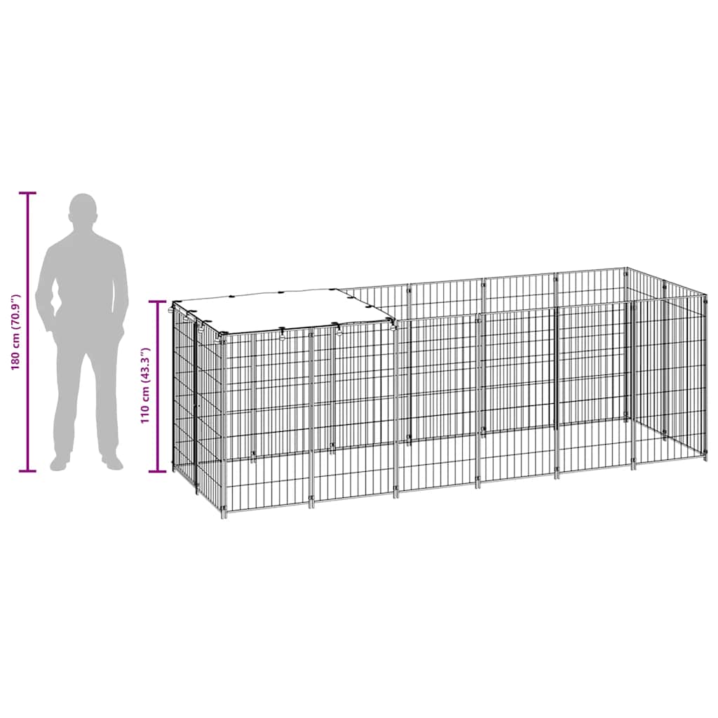 Kavez za pse srebrni 330 x 110 x 110 cm čelični