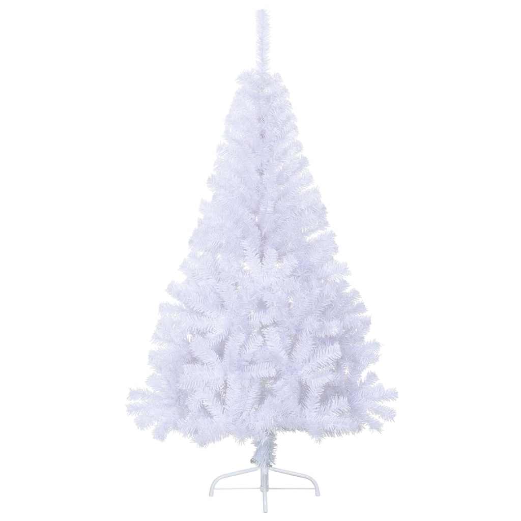 Umjetna polovica božićnog drvca sa stalkom bijela 150 cm PVC