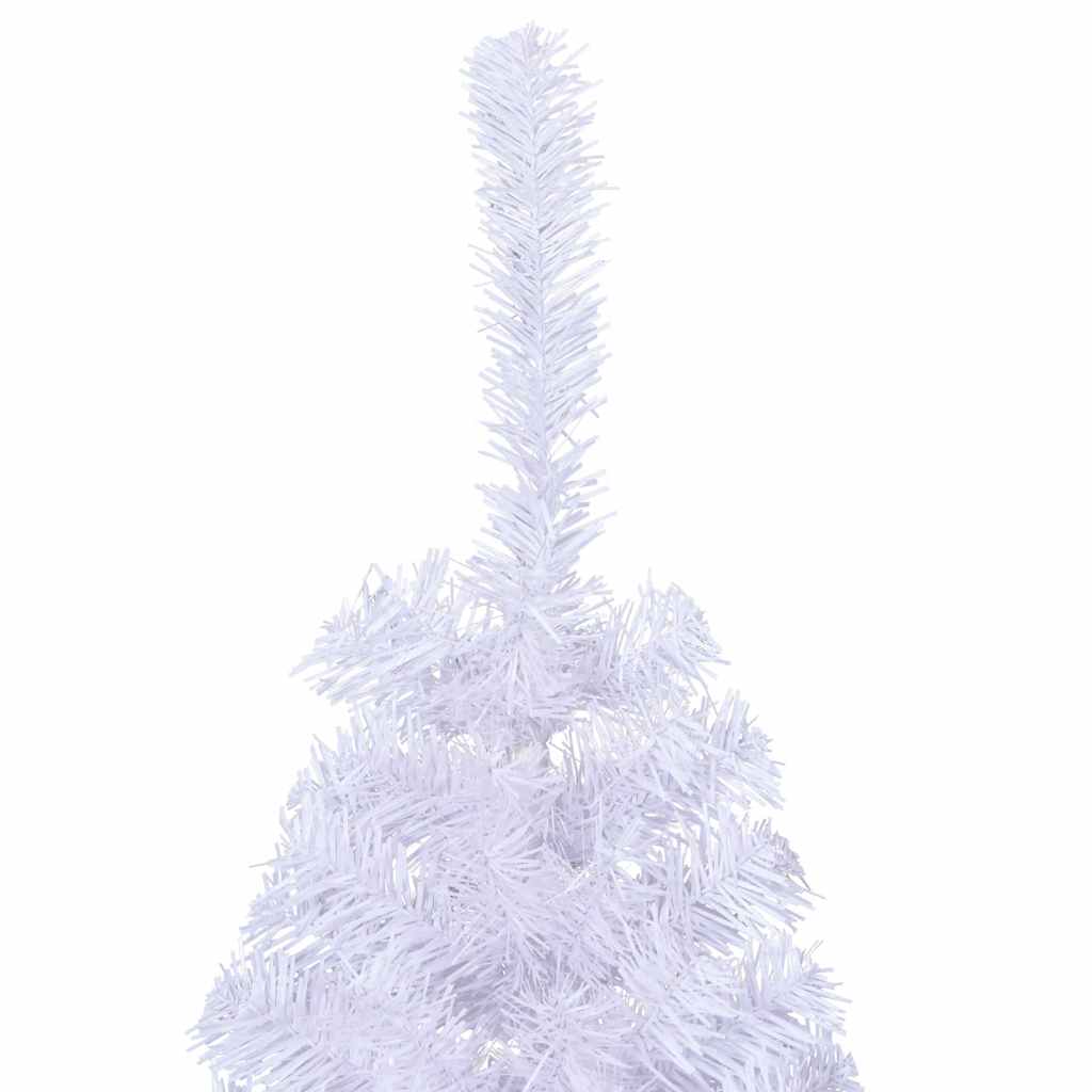 Umjetna polovica božićnog drvca sa stalkom bijela 150 cm PVC