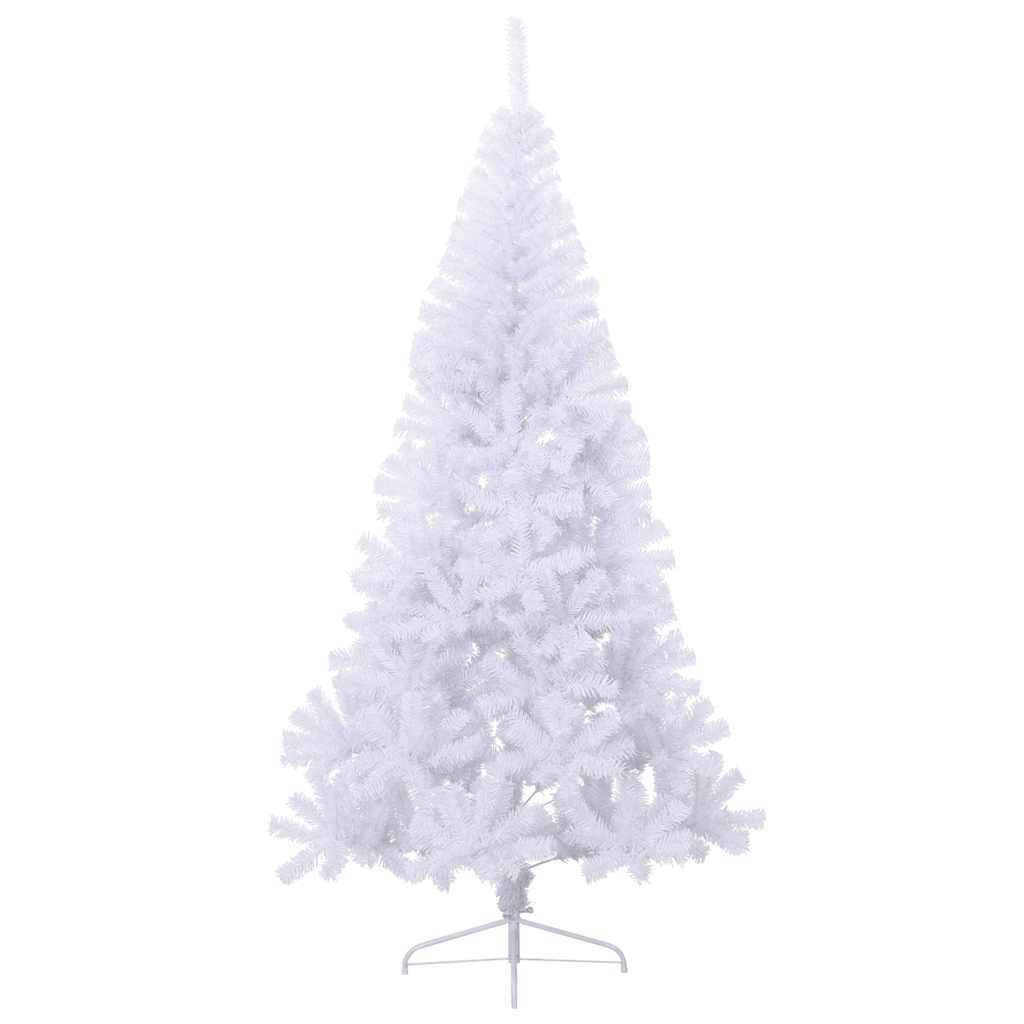 Umjetna polovica božićnog drvca sa stalkom bijela 210 cm PVC