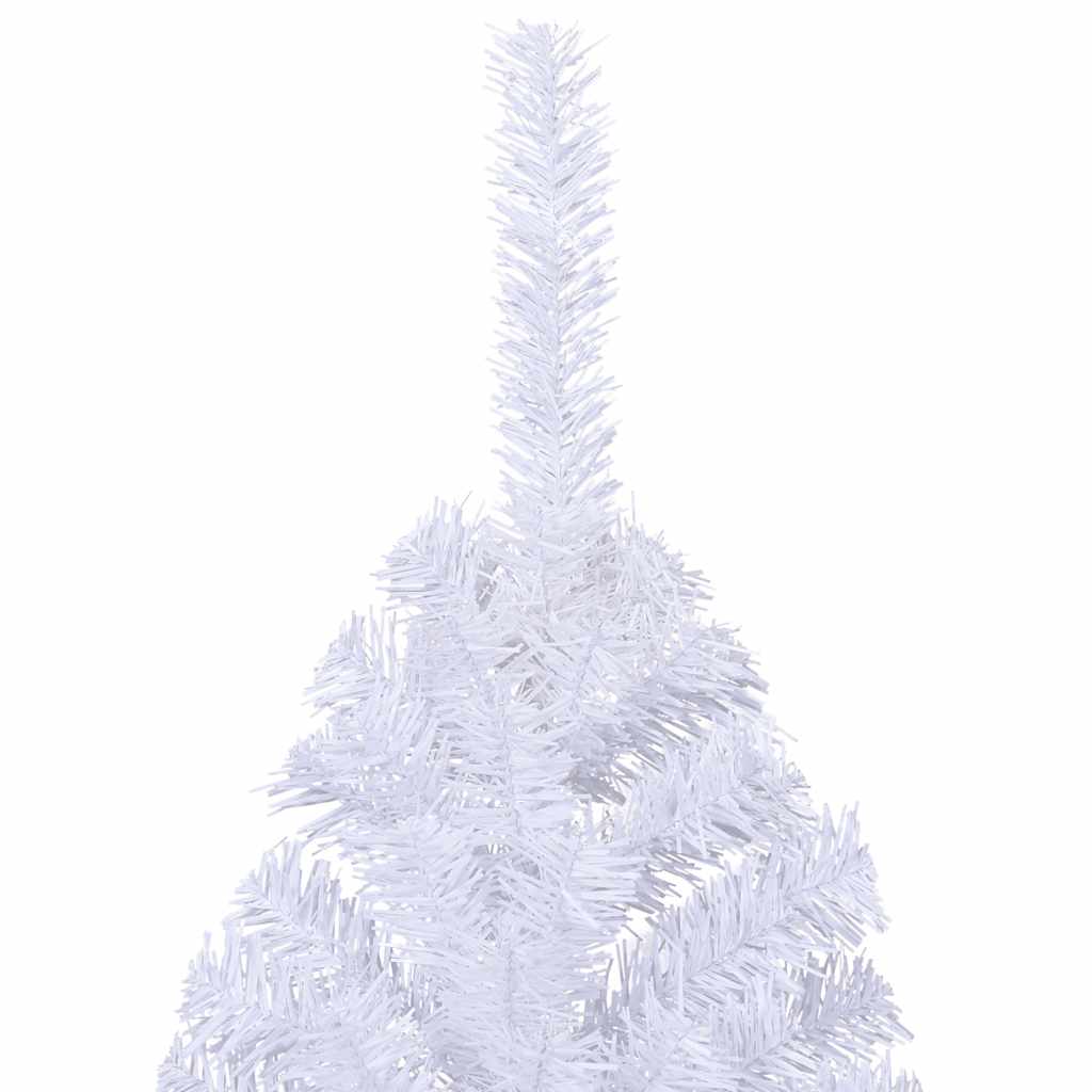Umjetna polovica božićnog drvca sa stalkom bijela 210 cm PVC