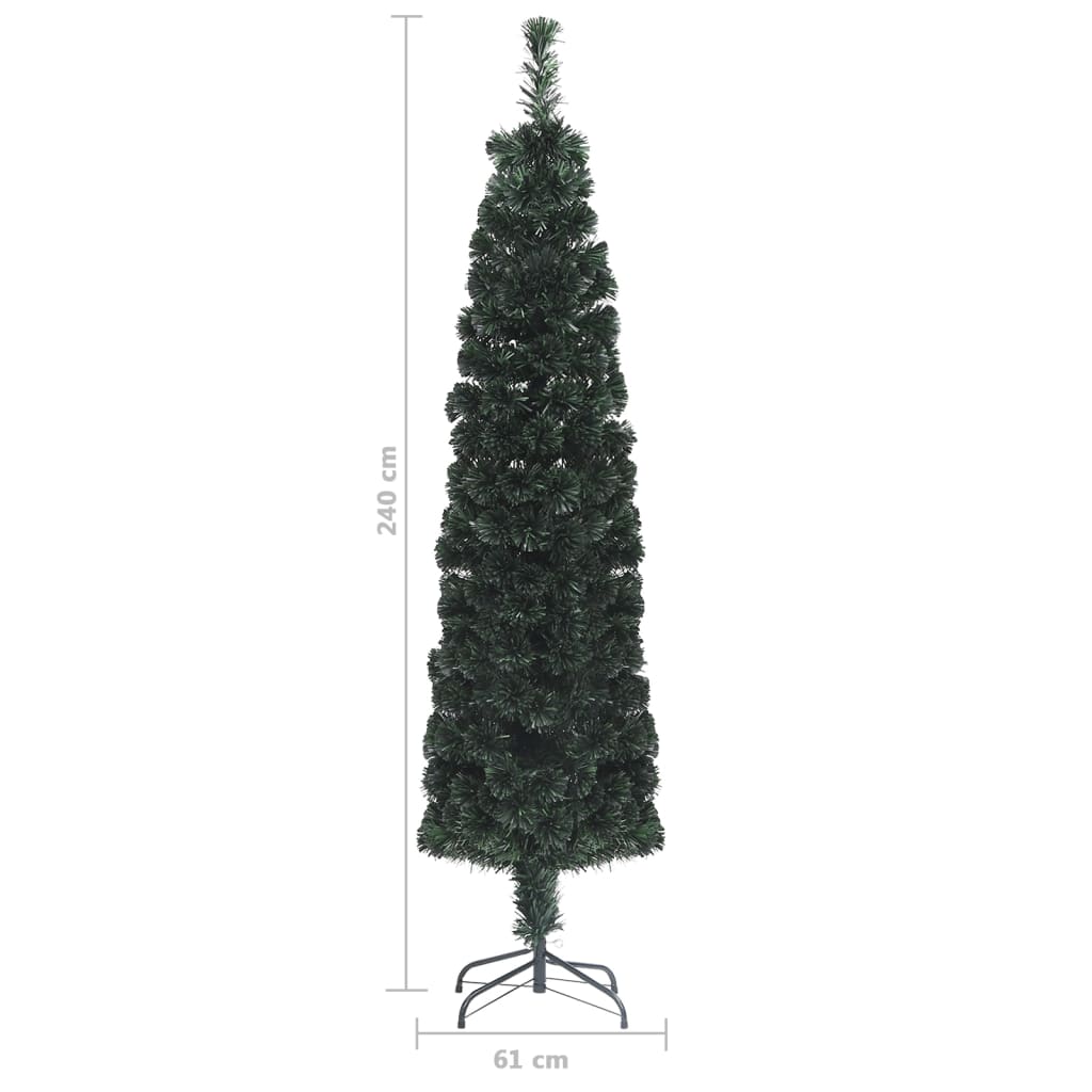 Umjetno tanko božićno drvce sa stalkom 240 cm optička vlakna