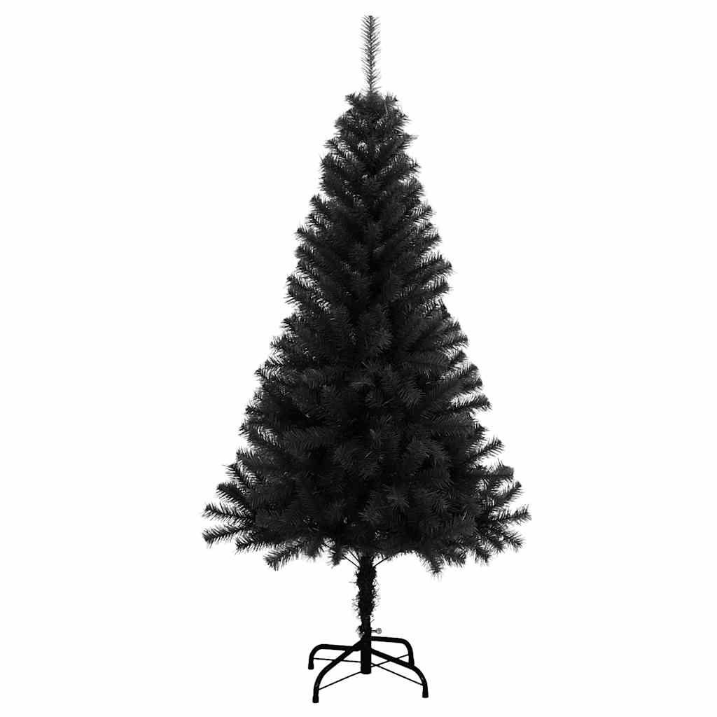 Umjetno božićno drvce sa stalkom crno 120 cm PVC