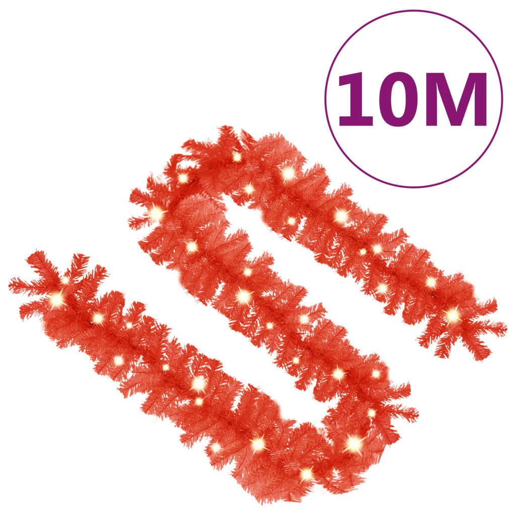 Božićna girlanda s LED svjetlima 10 m crvena