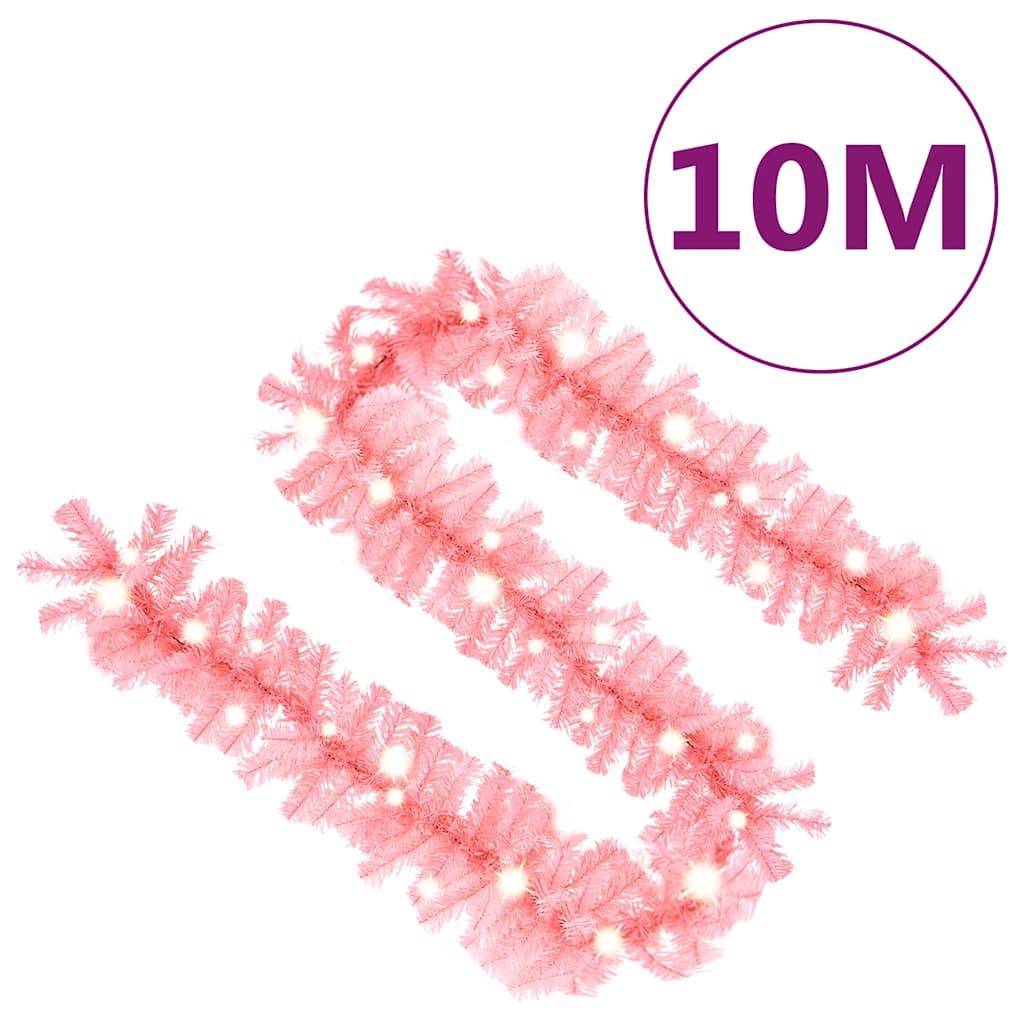 Božićna girlanda s LED svjetlima 10 m ružičasta