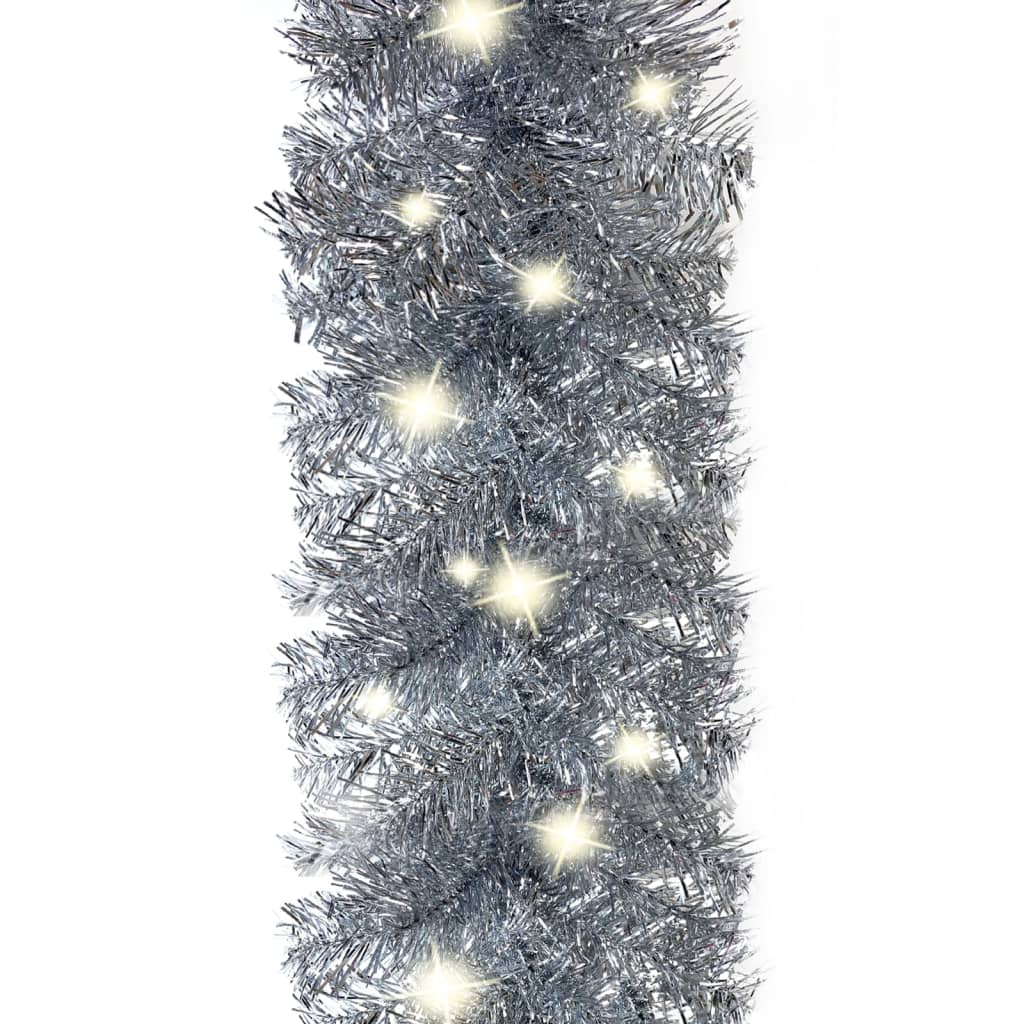 Božićna girlanda s LED svjetlima 10 m srebrna