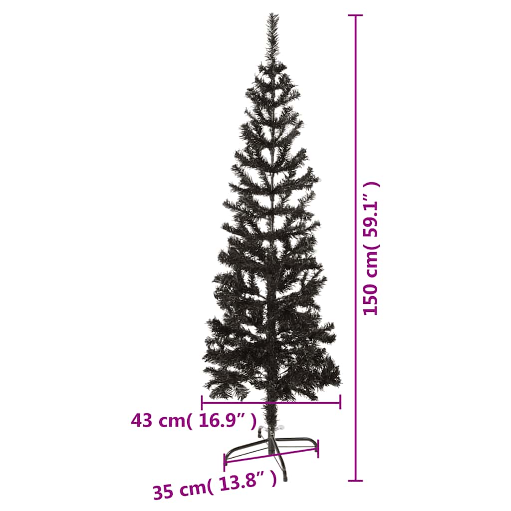 Usko božićno drvce crno 150 cm