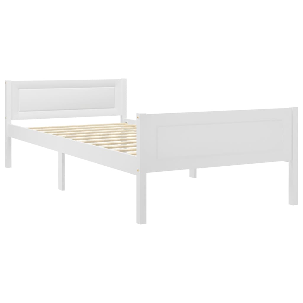 Okvir za krevet od masivne borovine bijeli 100 x 200 cm