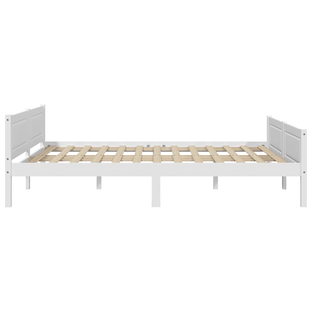 Okvir za krevet od masivne borovine bijeli 120 x 200 cm
