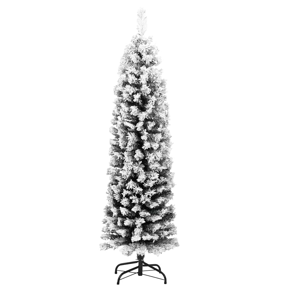 Tanko umjetno božićno drvce sa snijegom zeleno 120 cm PVC