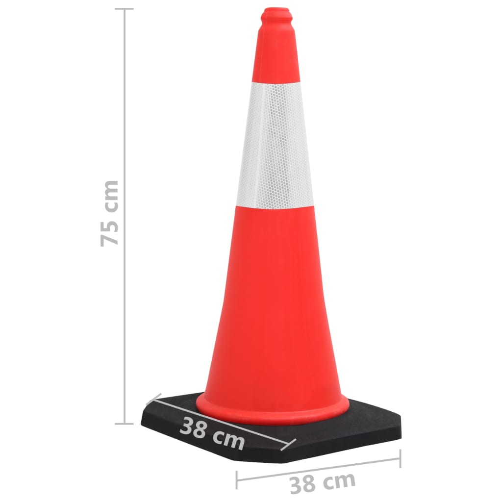 Reflektirajući prometni čunjevi s teškim bazama 10 kom 75 cm