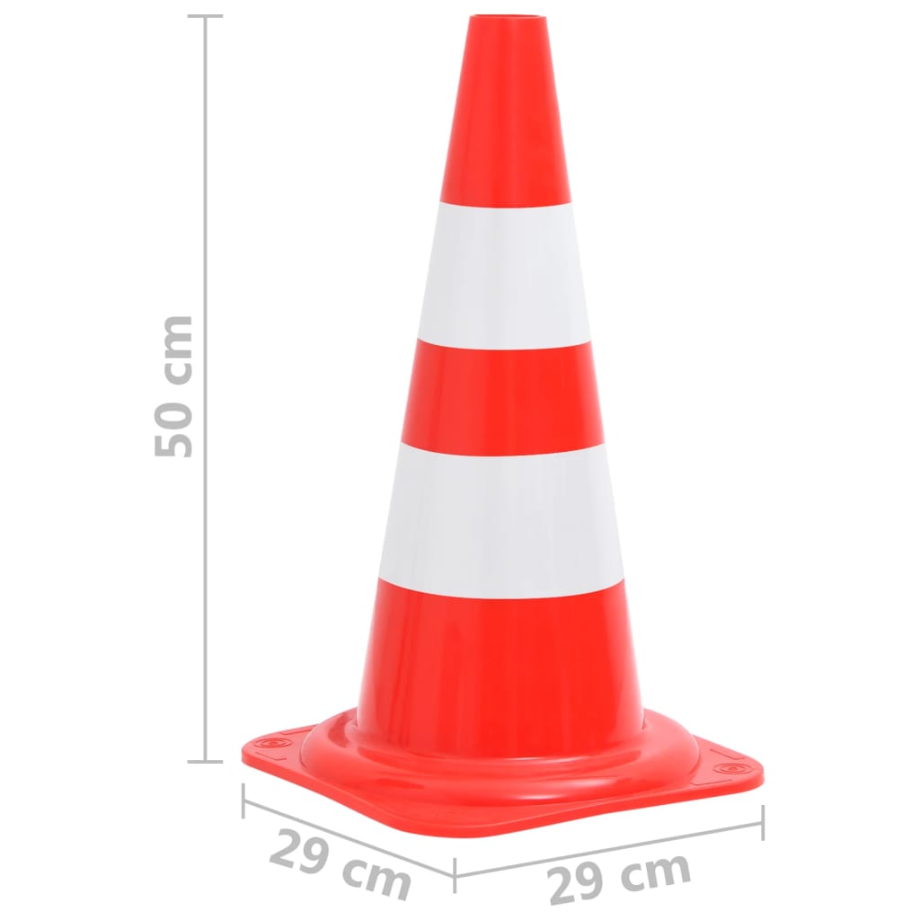 Reflektirajući prometni čunjevi 20 kom crveno-bijeli 50 cm
