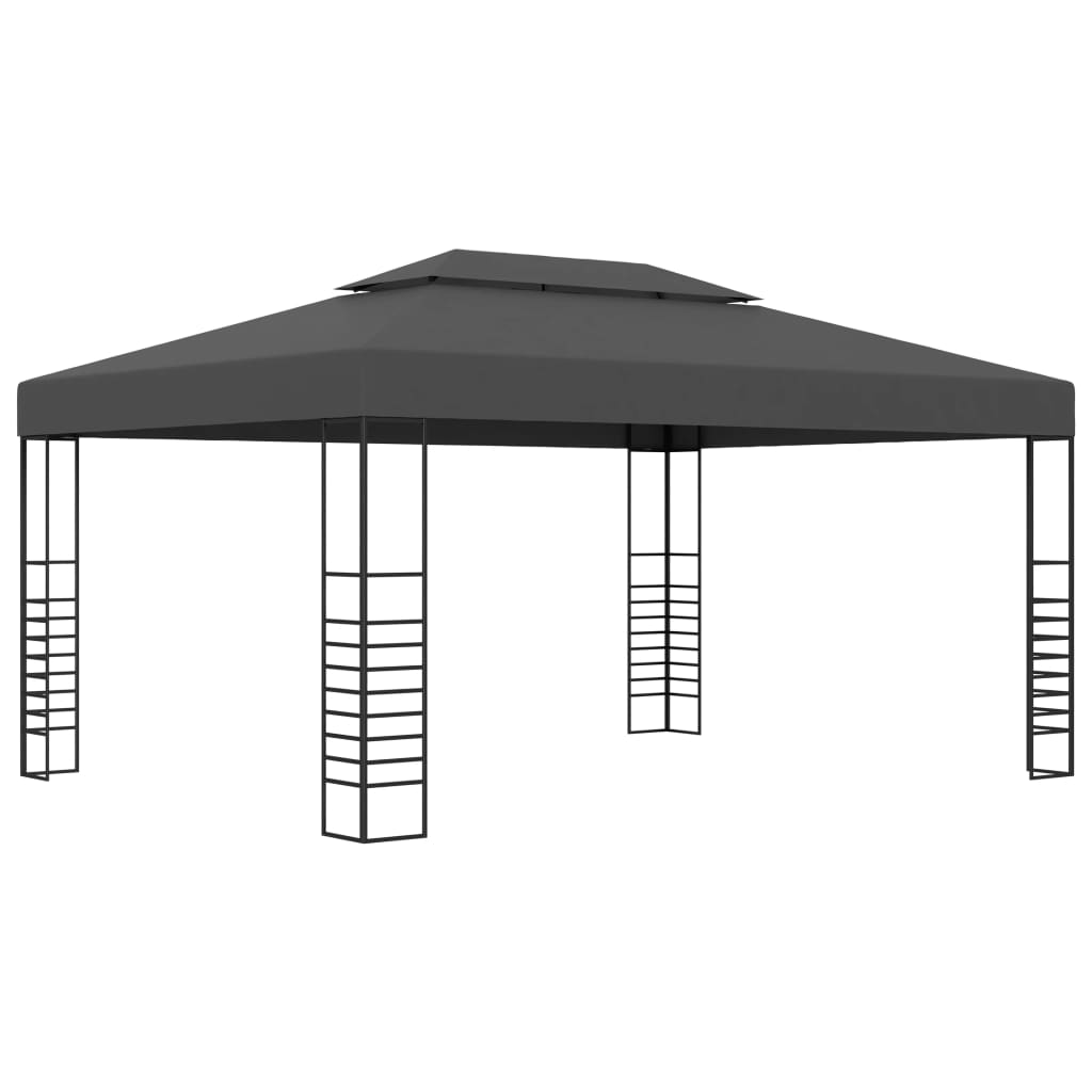 Sjenica s LED svjetlosnim trakama 3 x 4 m antracit