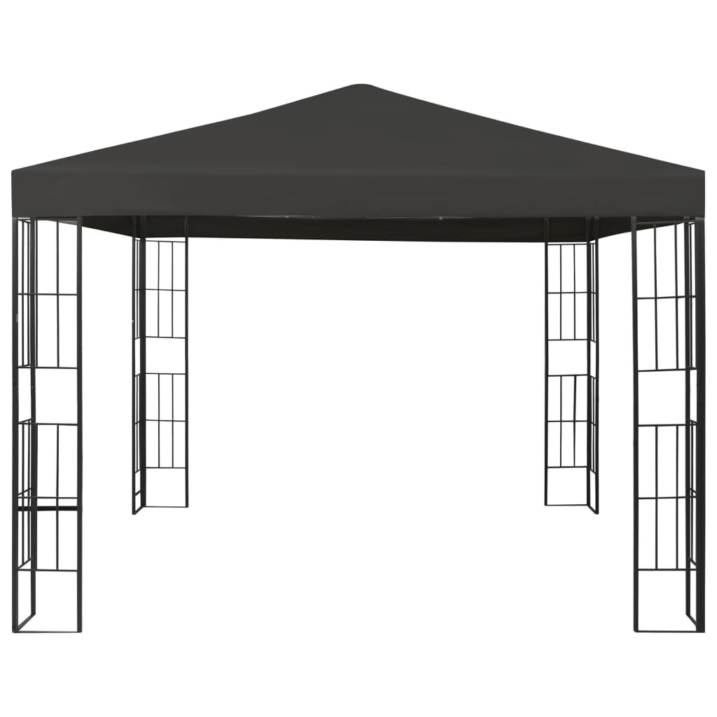 Sjenica s LED svjetlosnim trakama 3 x 3 m antracit