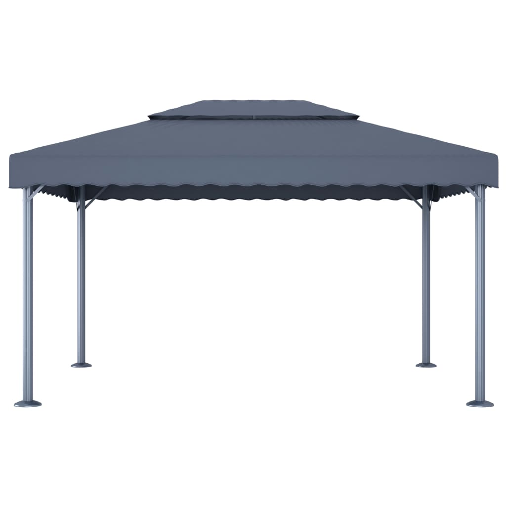 Sjenica s LED svjetlosnim trakama 400x300 cm antracit aluminij