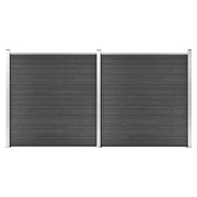Set panela za ogradu WPC 353 x 186 cm crni