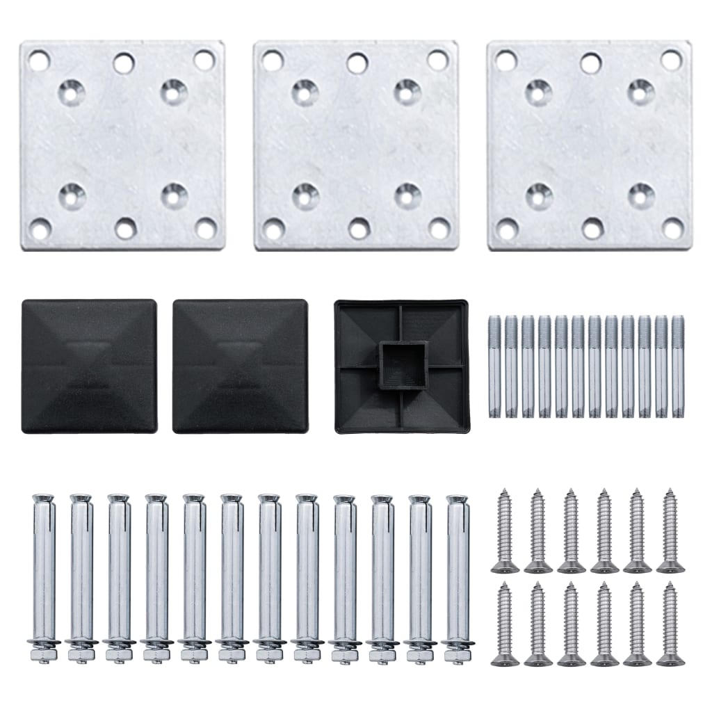 Set panela za ogradu WPC 353 x 186 cm crni