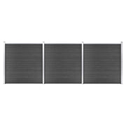 Set panela za ogradu WPC 526 x 186 cm crni