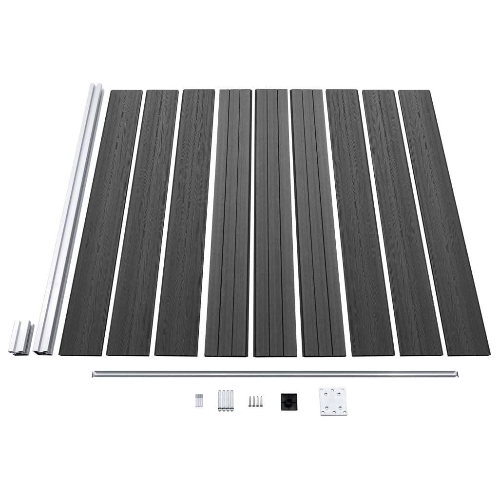Set panela za ogradu WPC 526 x 186 cm crni