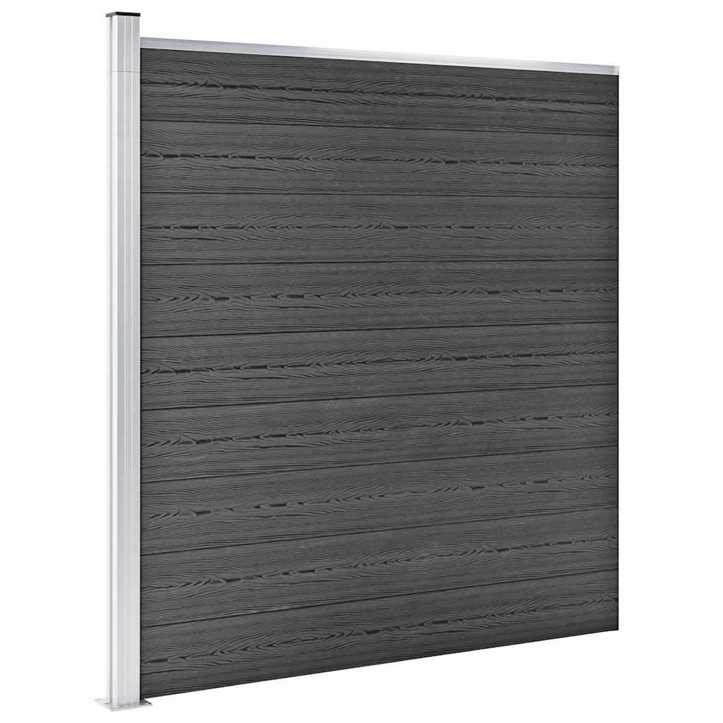 Set panela za ogradu WPC 872 x 186 cm crni