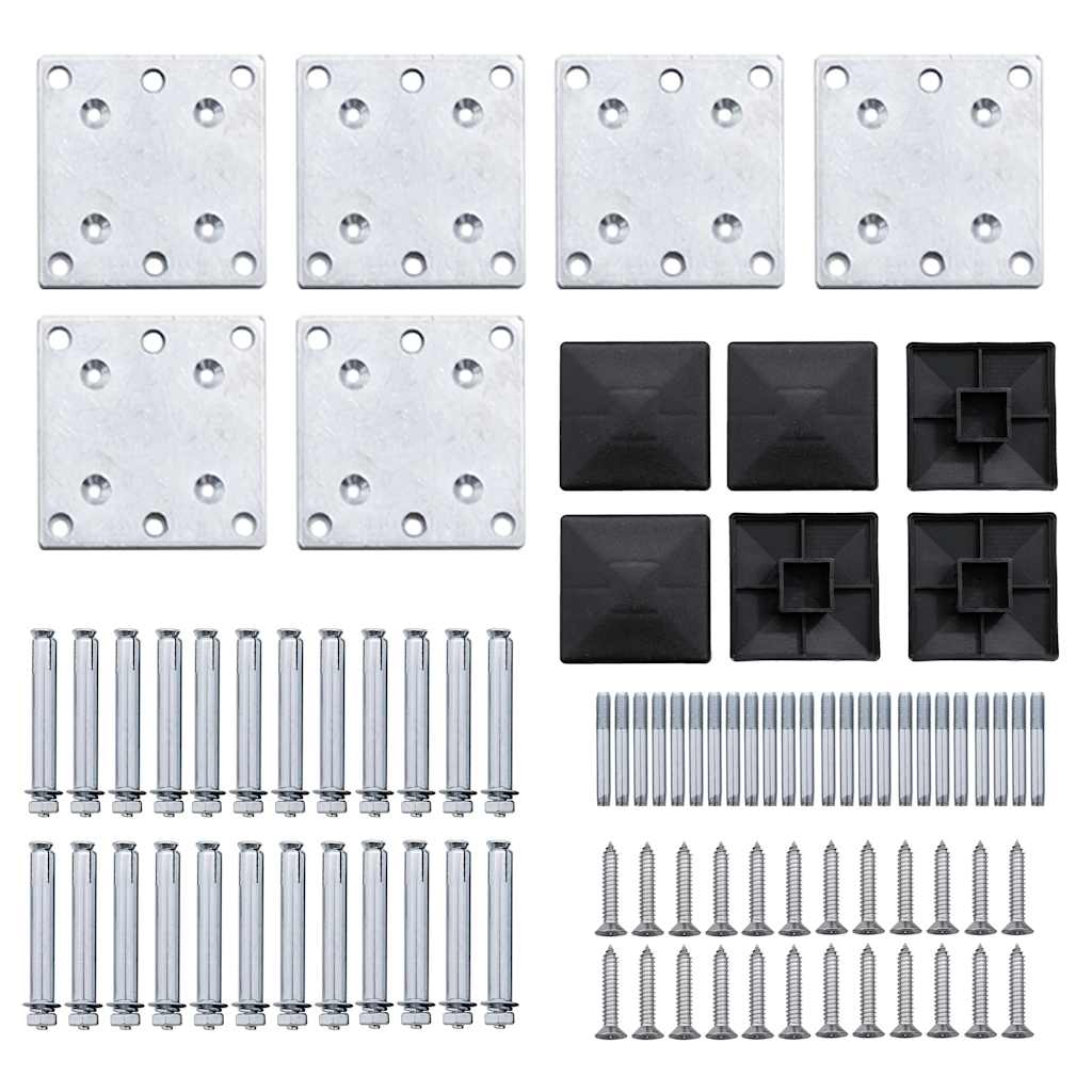 Set panela za ogradu WPC 872 x 186 cm crni