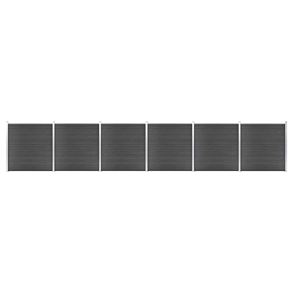 Set panela za ogradu WPC 1045 x 186 cm crni