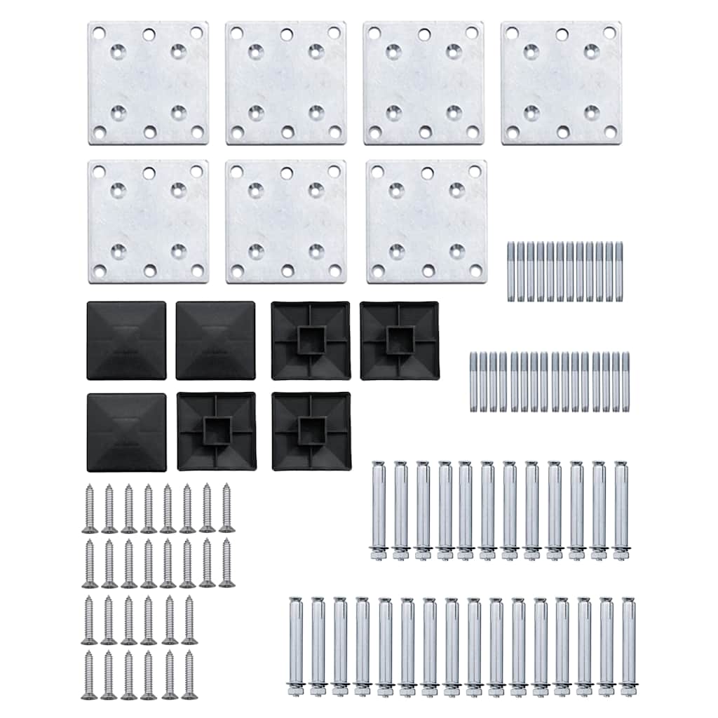 Set panela za ogradu WPC 1045 x 186 cm crni