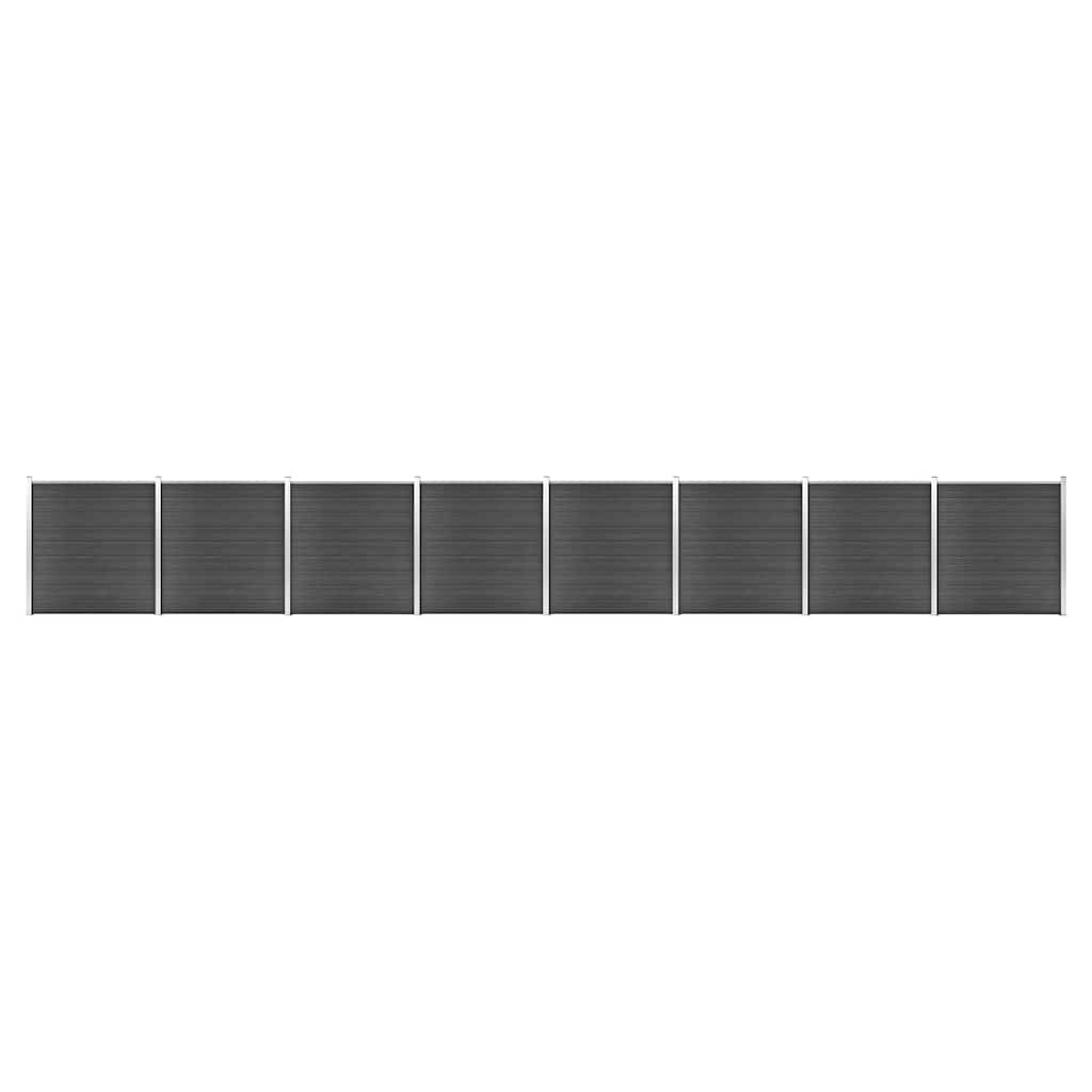 Set panela za ogradu WPC 1391 x 186 cm crni