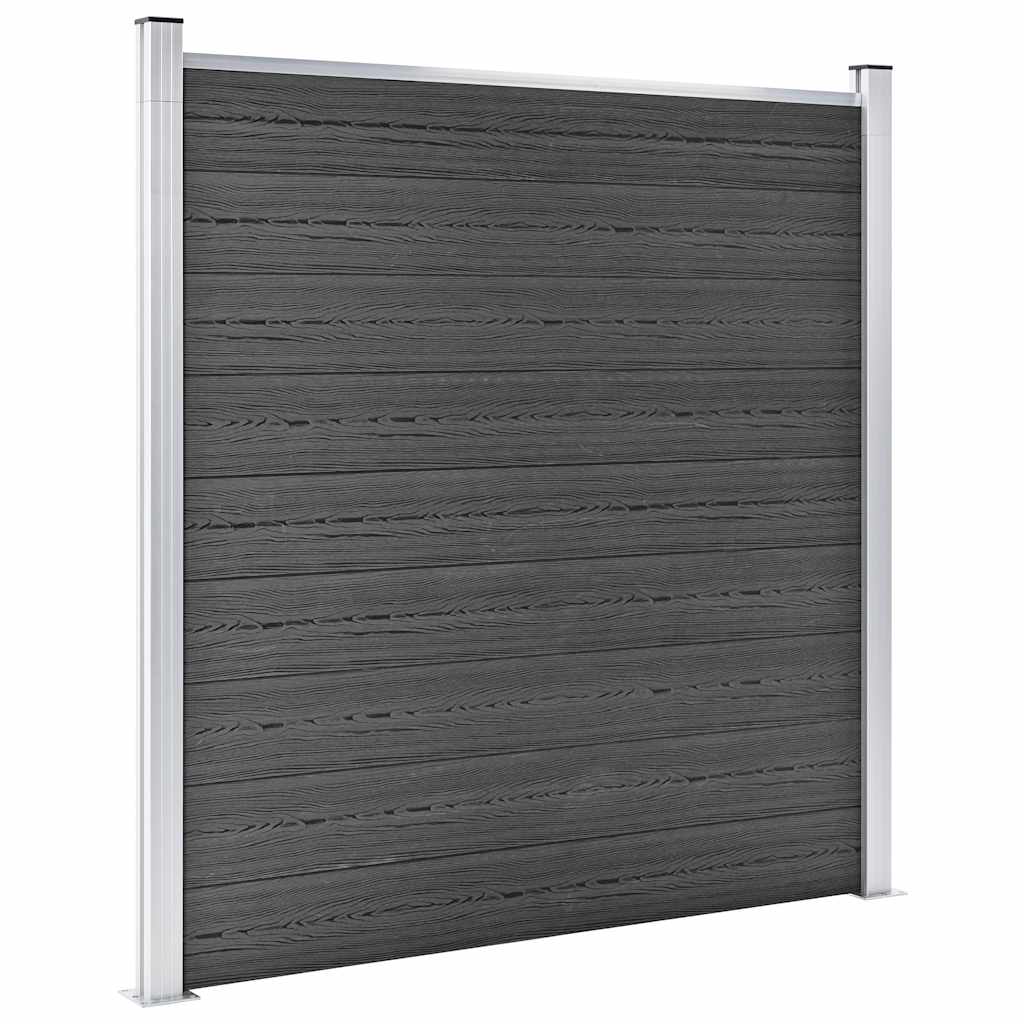 Set panela za ogradu WPC 1391 x 186 cm crni