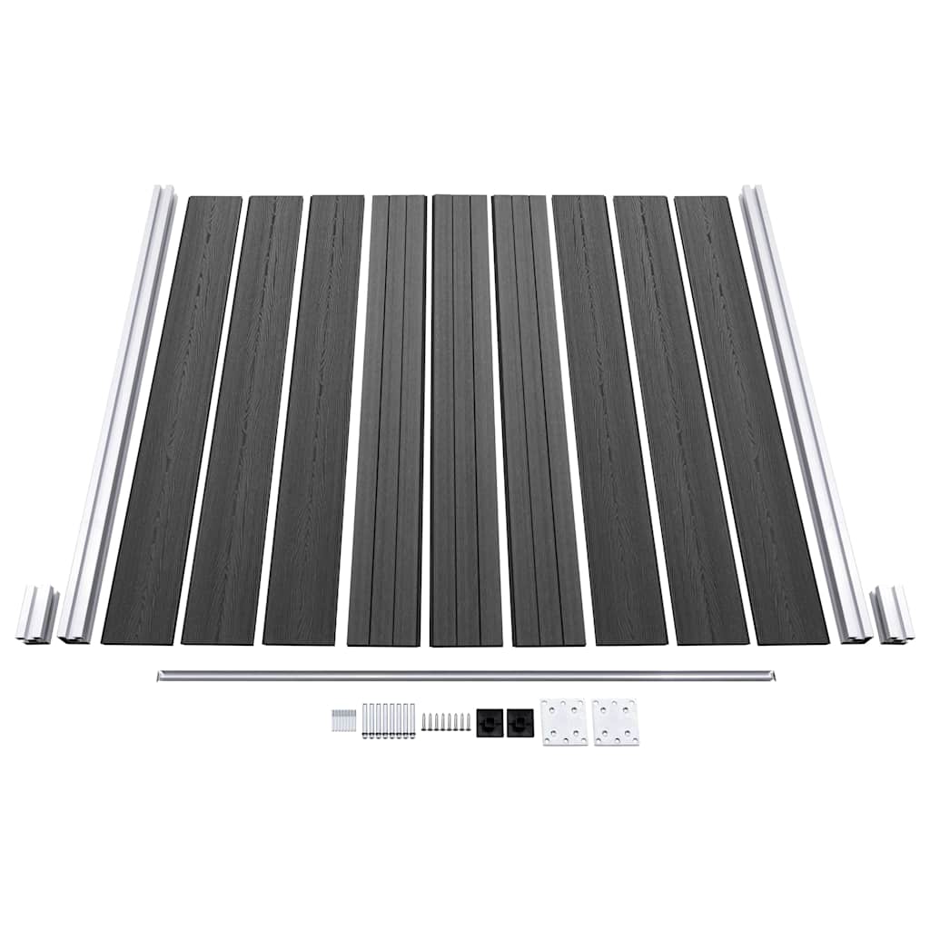 Set panela za ogradu WPC 1391 x 186 cm crni