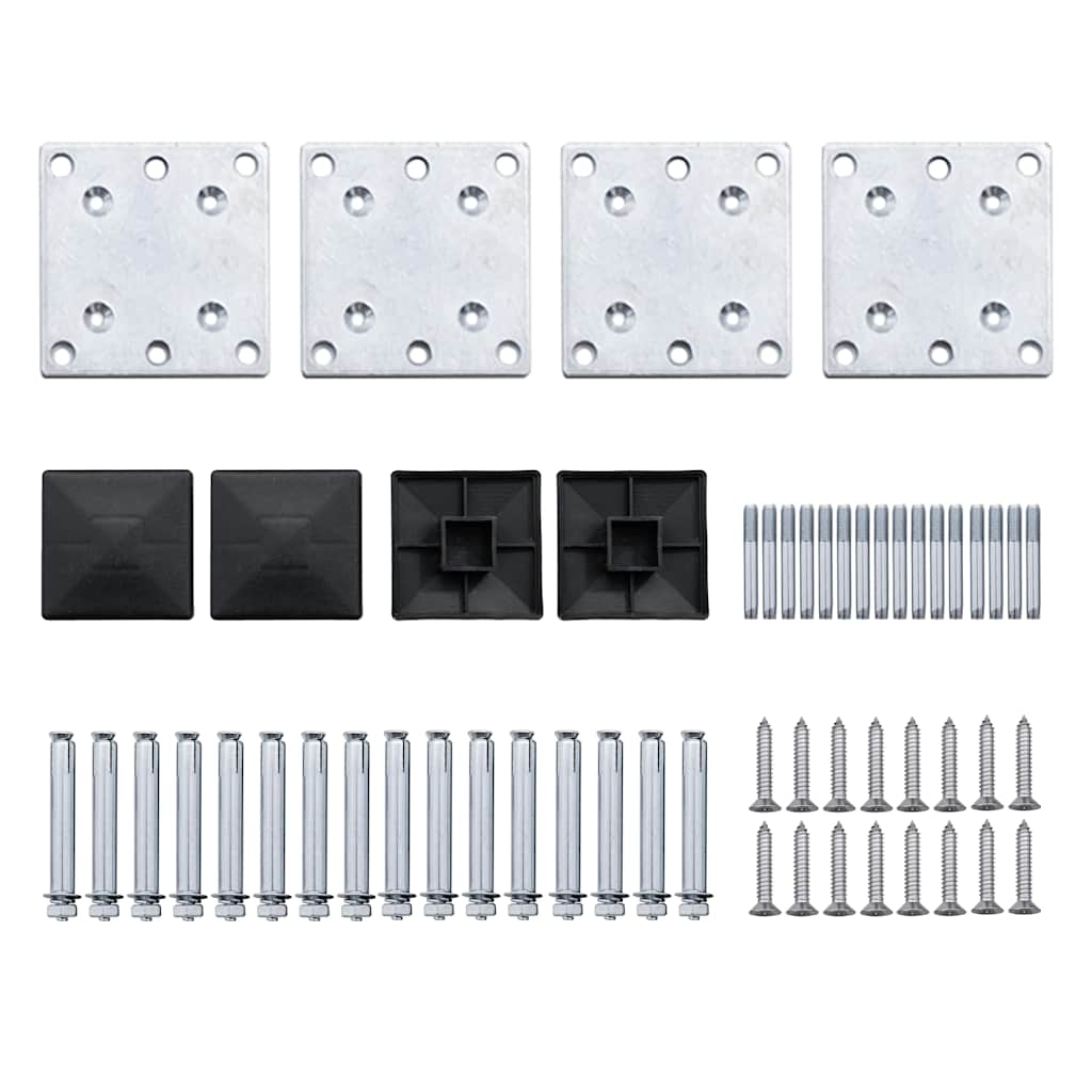 Set panela za ogradu WPC 446 x (105 - 186) cm crni