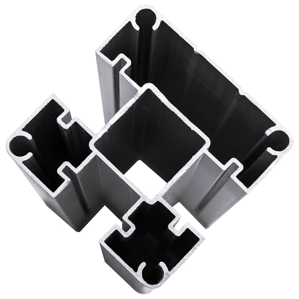 Set panela za ogradu WPC 619 x (105 - 186) cm crni